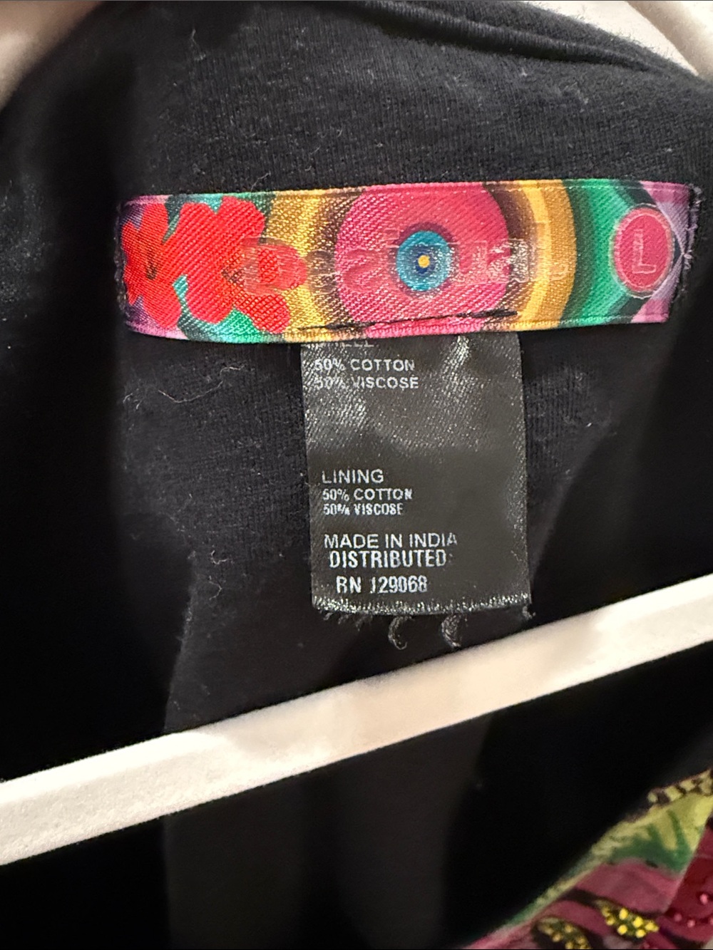 Desigual Black Dress with Pink and Green Floral Embroidery - Picture 4 of 4